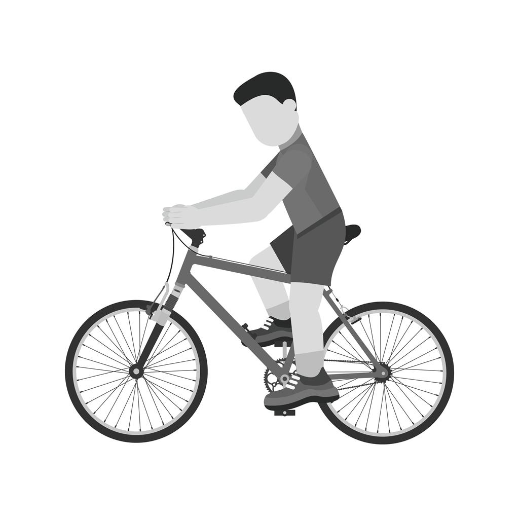 Cycling Person Greyscale Icon - IconBunny