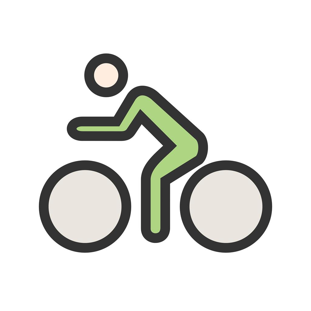 Cycling Person Line Filled Icon - IconBunny