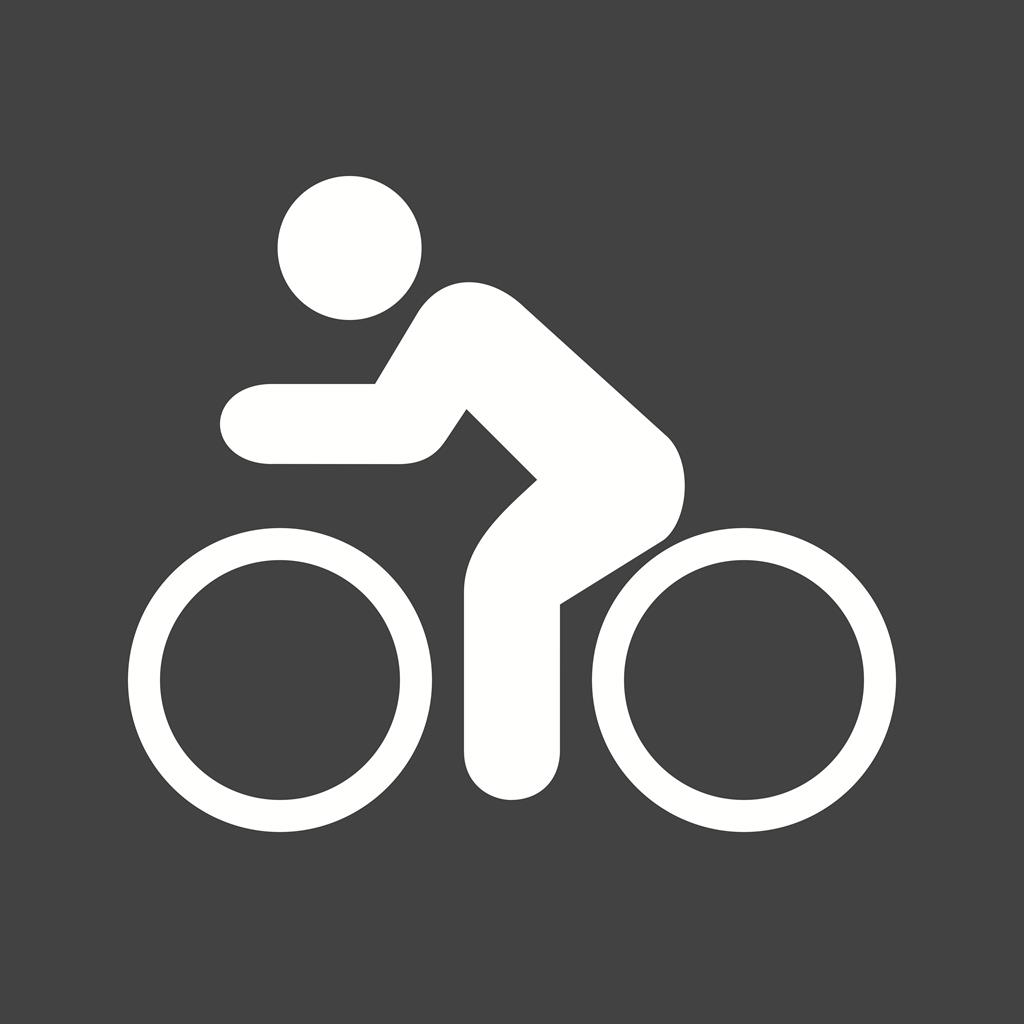 Cycling Person Glyph Inverted Icon - IconBunny