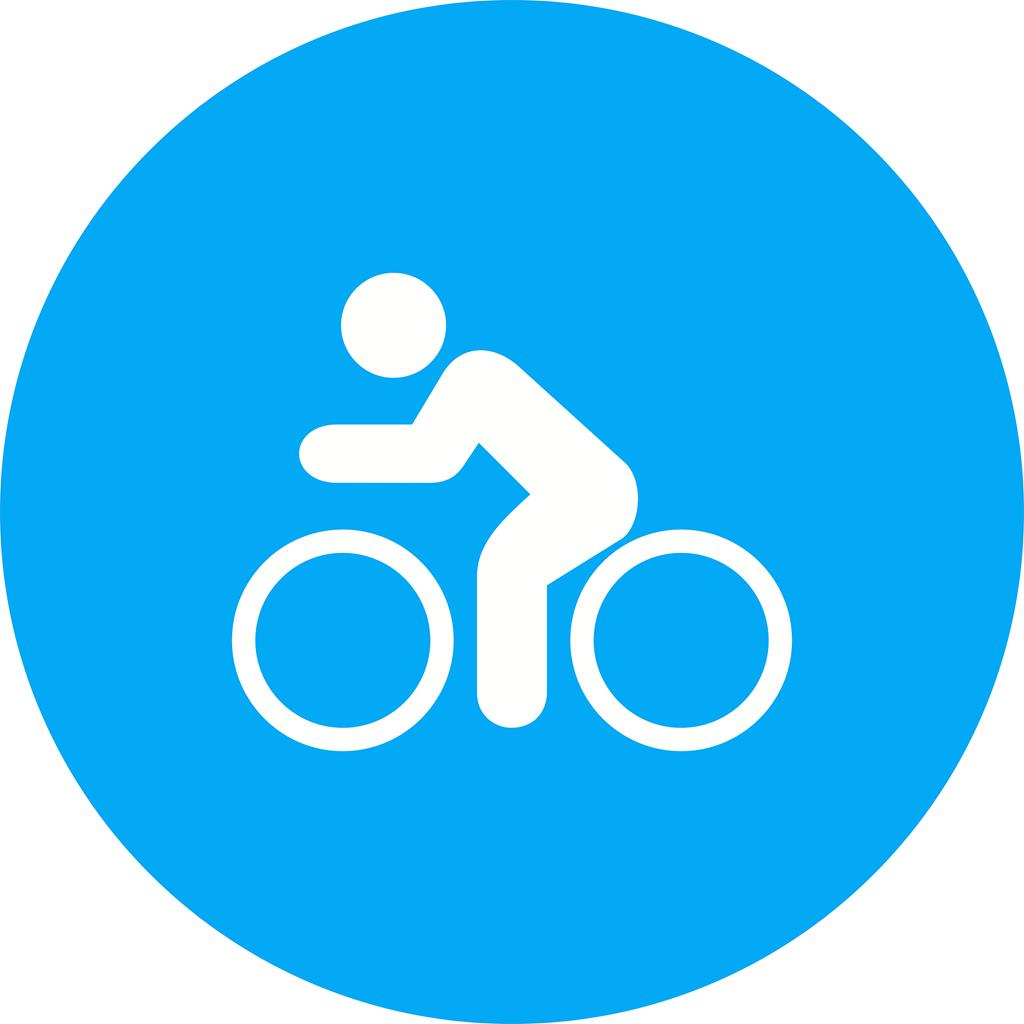 Cycling Person Flat Round Icon - IconBunny