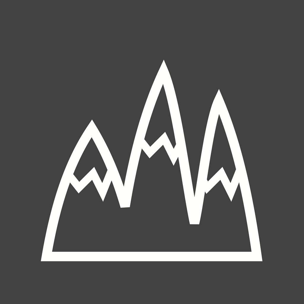 Ice Top Mountain Line Inverted Icon