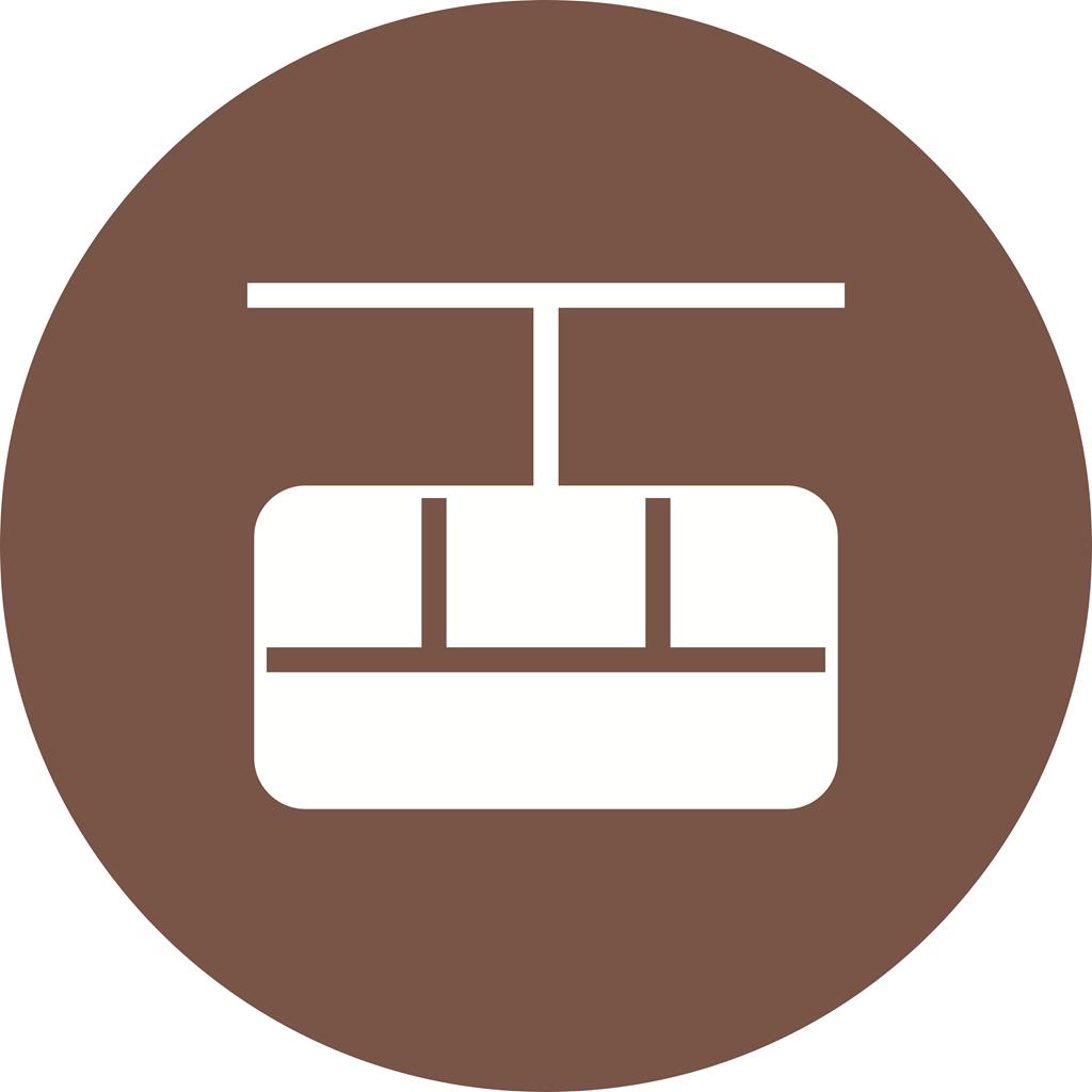 Cable Car Flat Round Icon