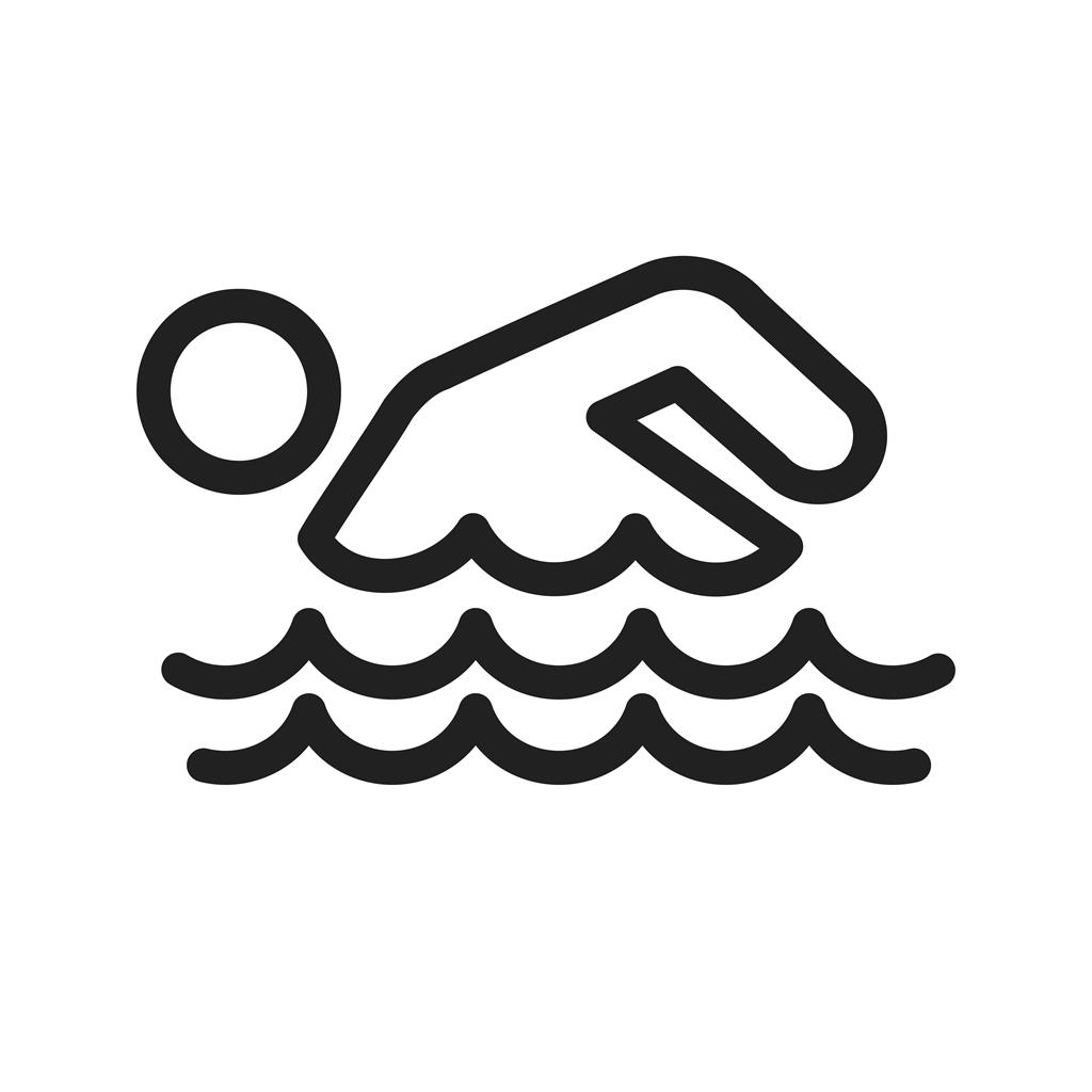 Swimming Person Line Icon - IconBunny