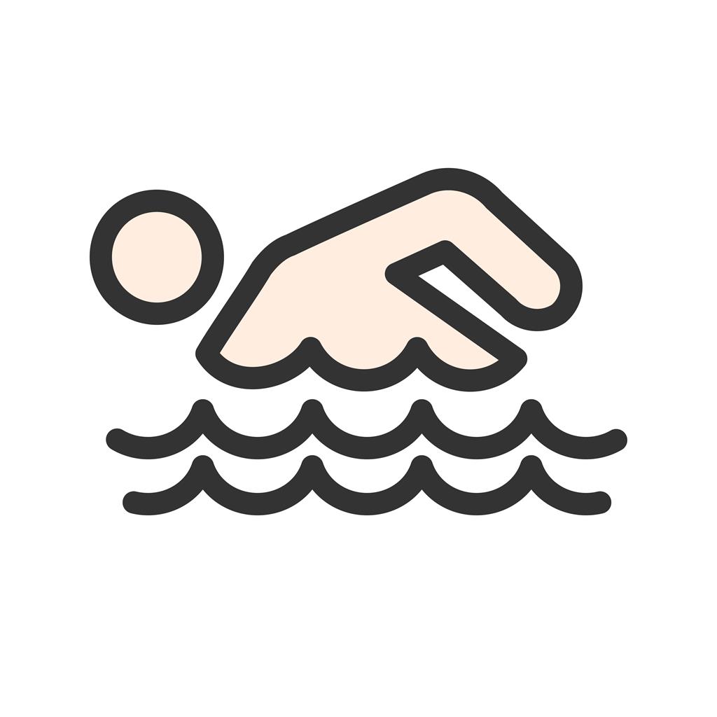 Swimming Person Line Filled Icon - IconBunny