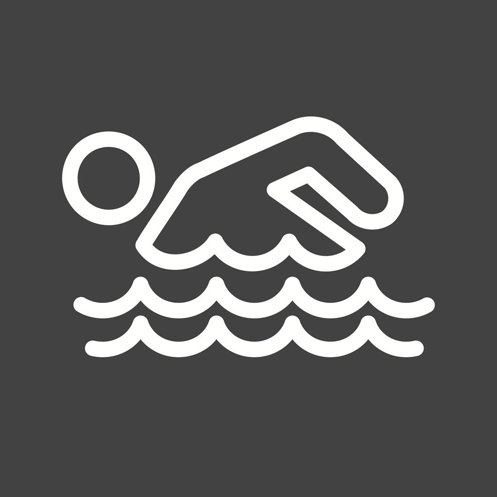 Swimming Person Line Inverted Icon - IconBunny