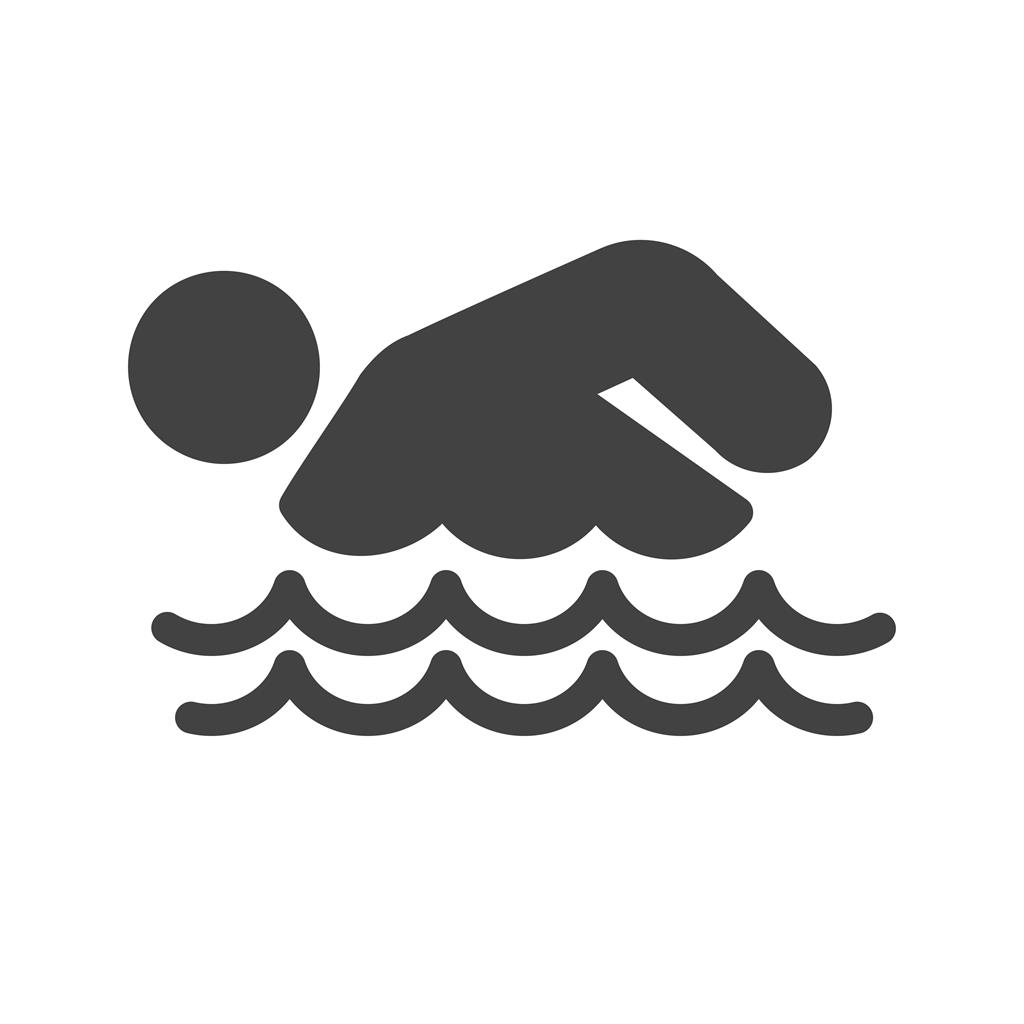 Swimming Person Glyph Icon - IconBunny