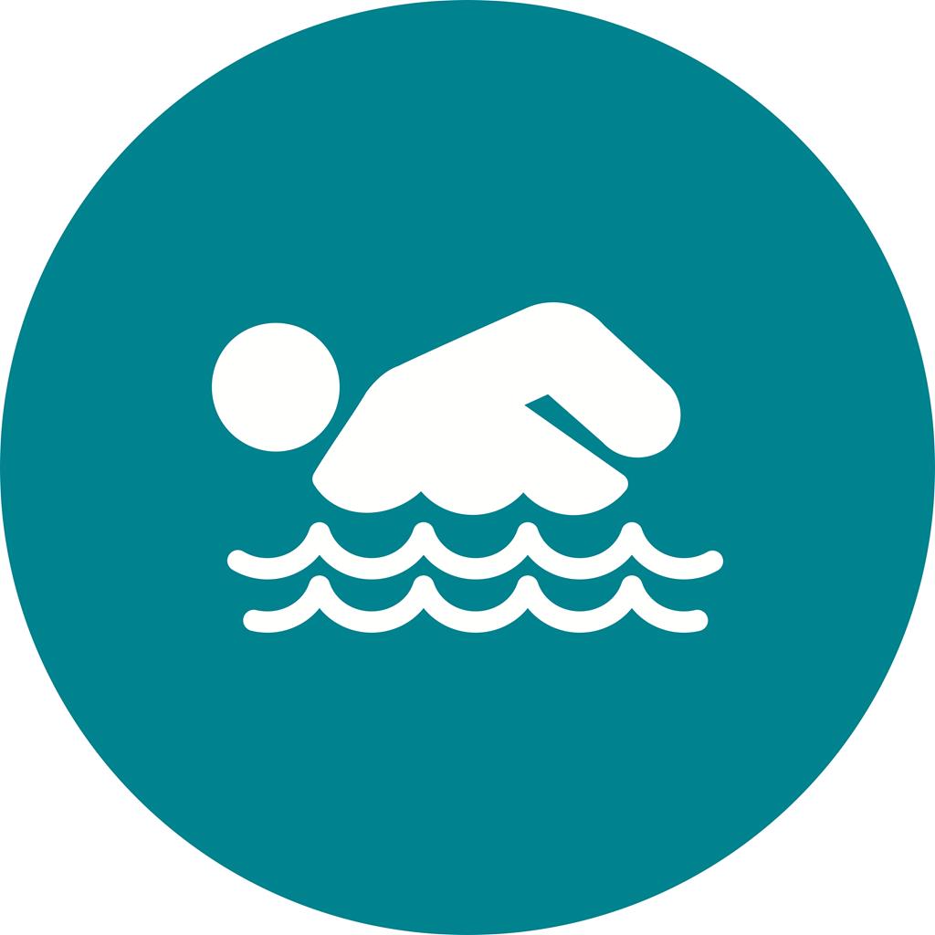 Swimming Person Flat Round Icon - IconBunny