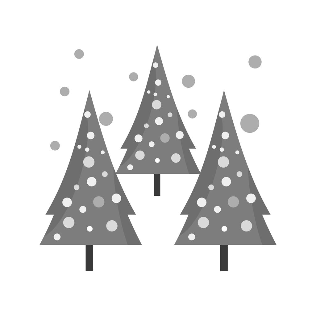 Snowing in trees Greyscale Icon