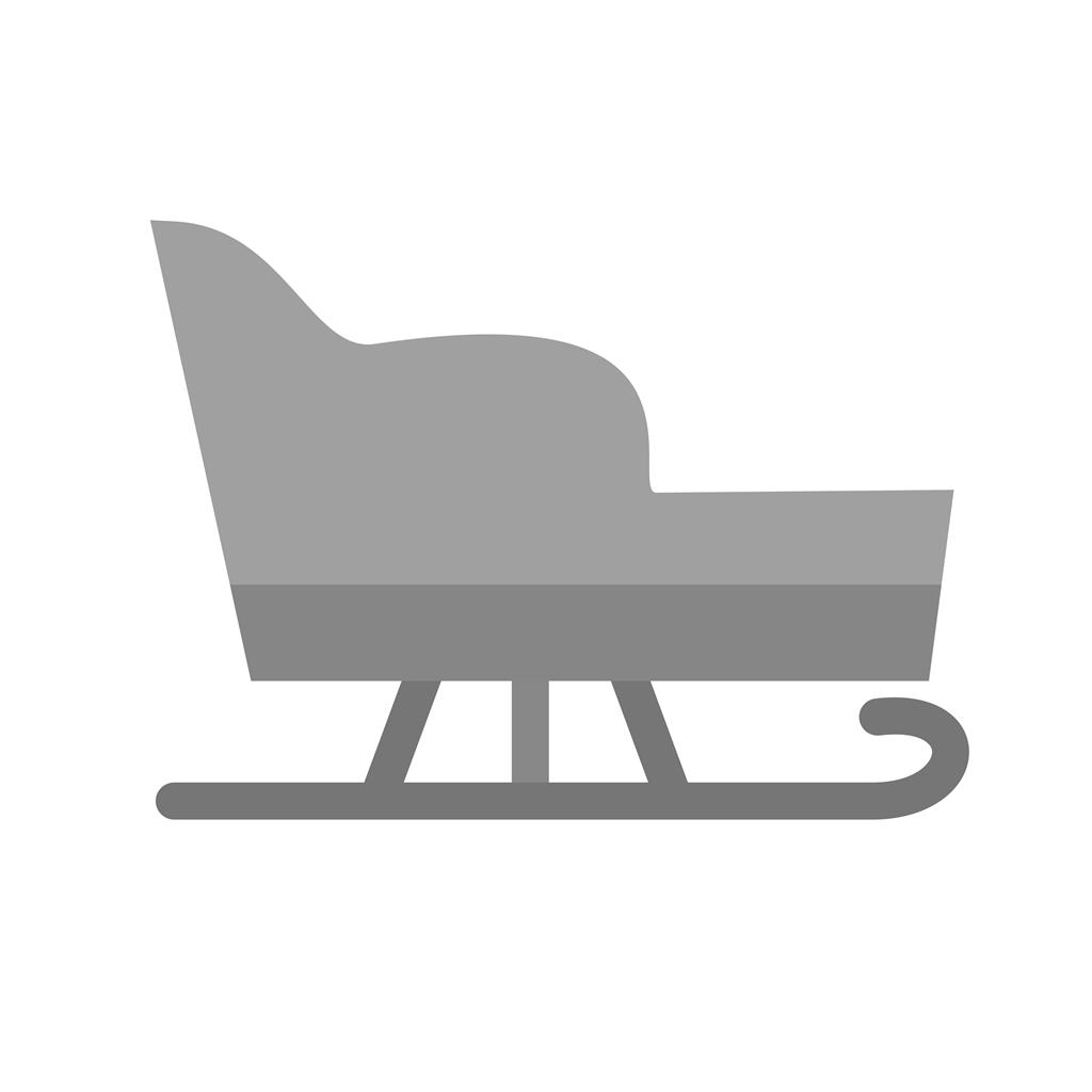Sled with seat Greyscale Icon