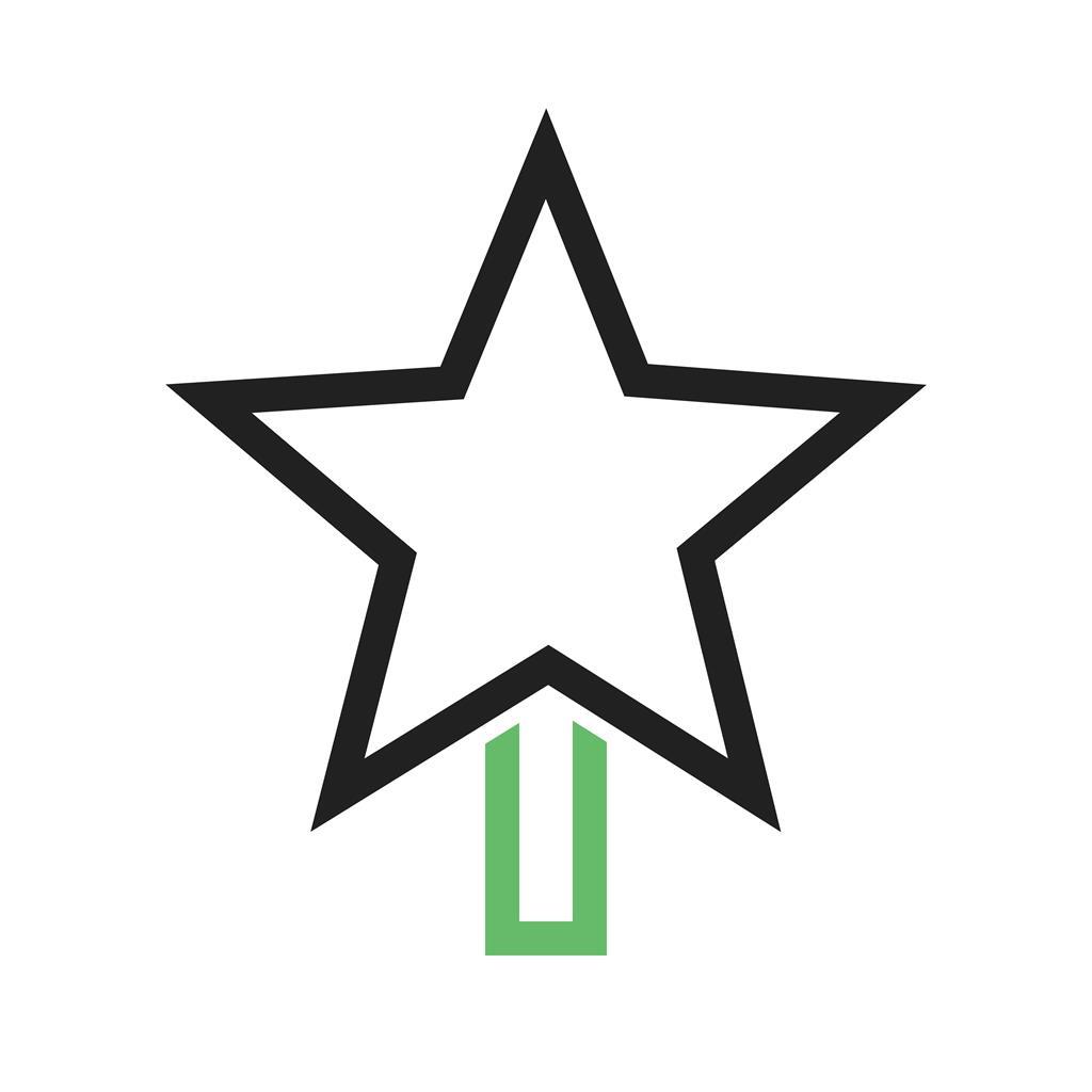 Christmas Star Line Green Black Icon
