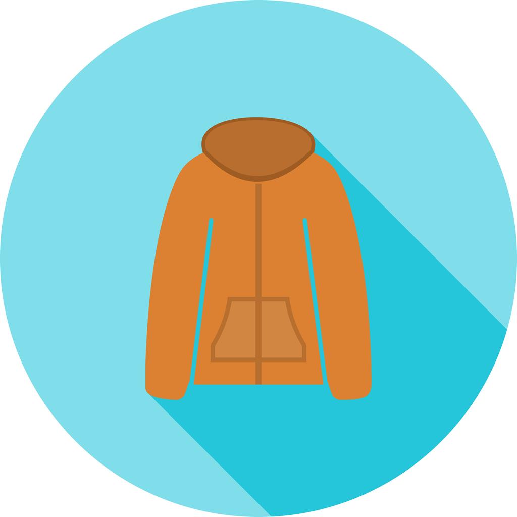 Warm jacket Flat Shadowed Icon
