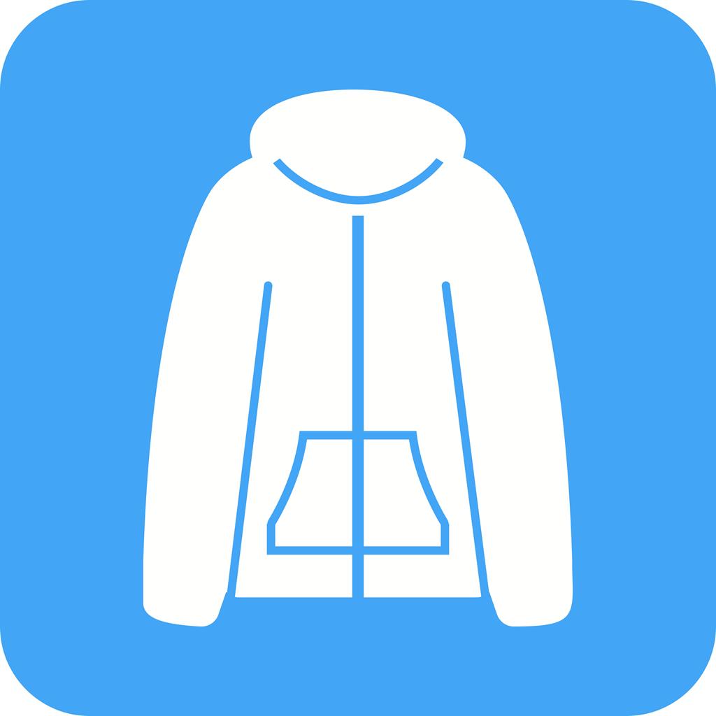 Warm jacket Flat Round Corner Icon