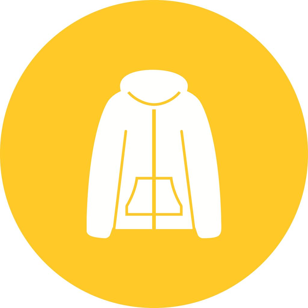 Warm jacket Flat Round Icon