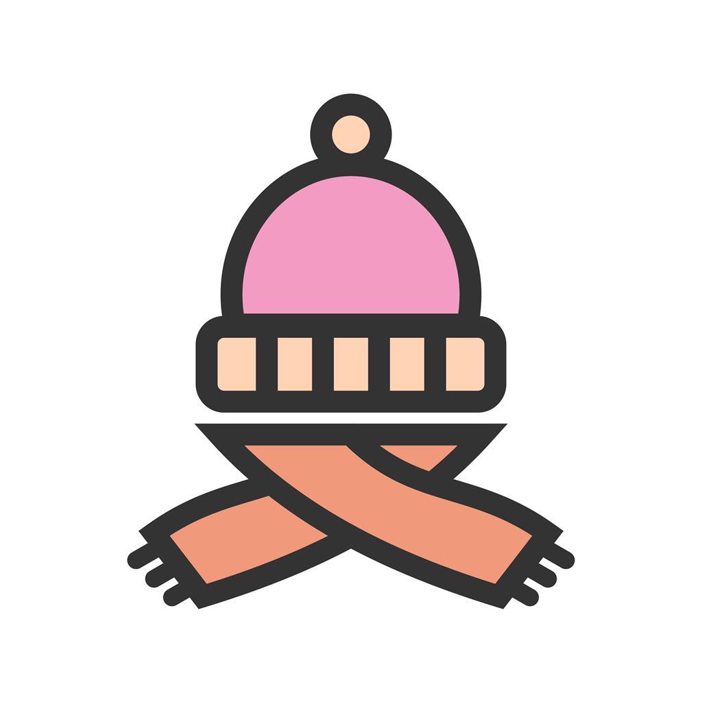 Warm Cap and Scarf Line Filled Icon