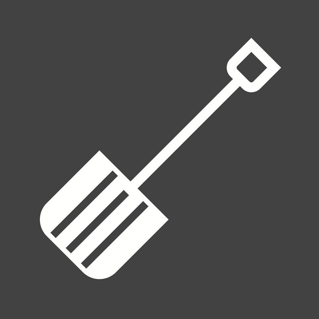 Snow Shovel Glyph Inverted Icon
