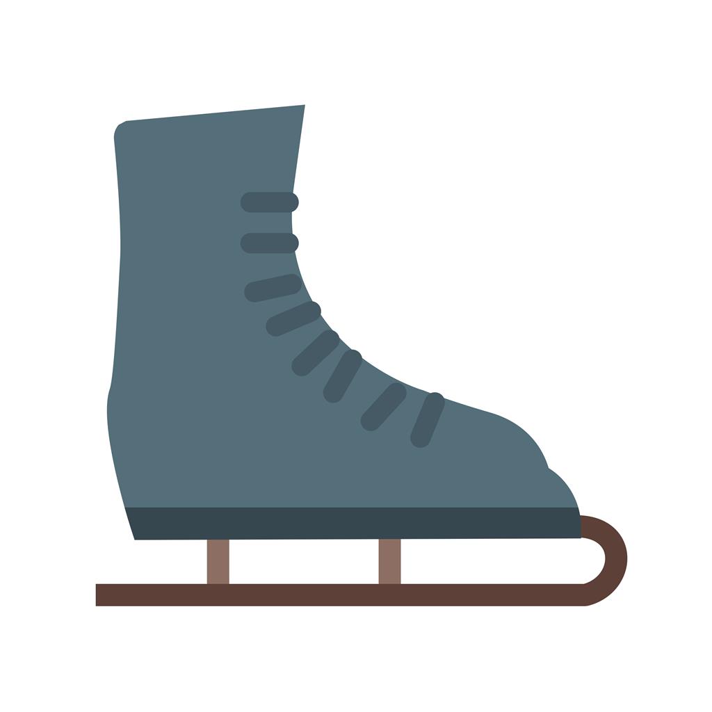 Ice Skating Shoe Flat Multicolor Icon