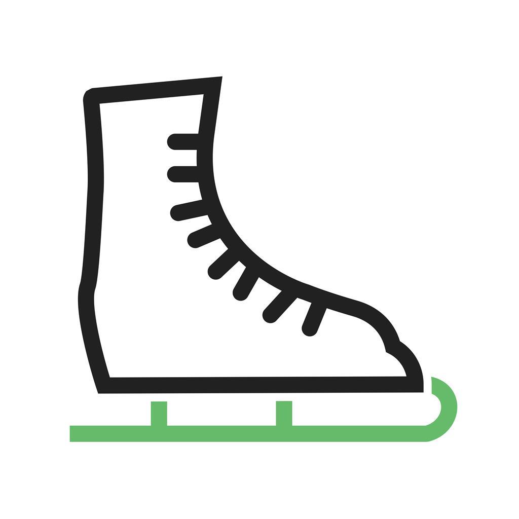 Ice Skating Shoe Line Green Black Icon