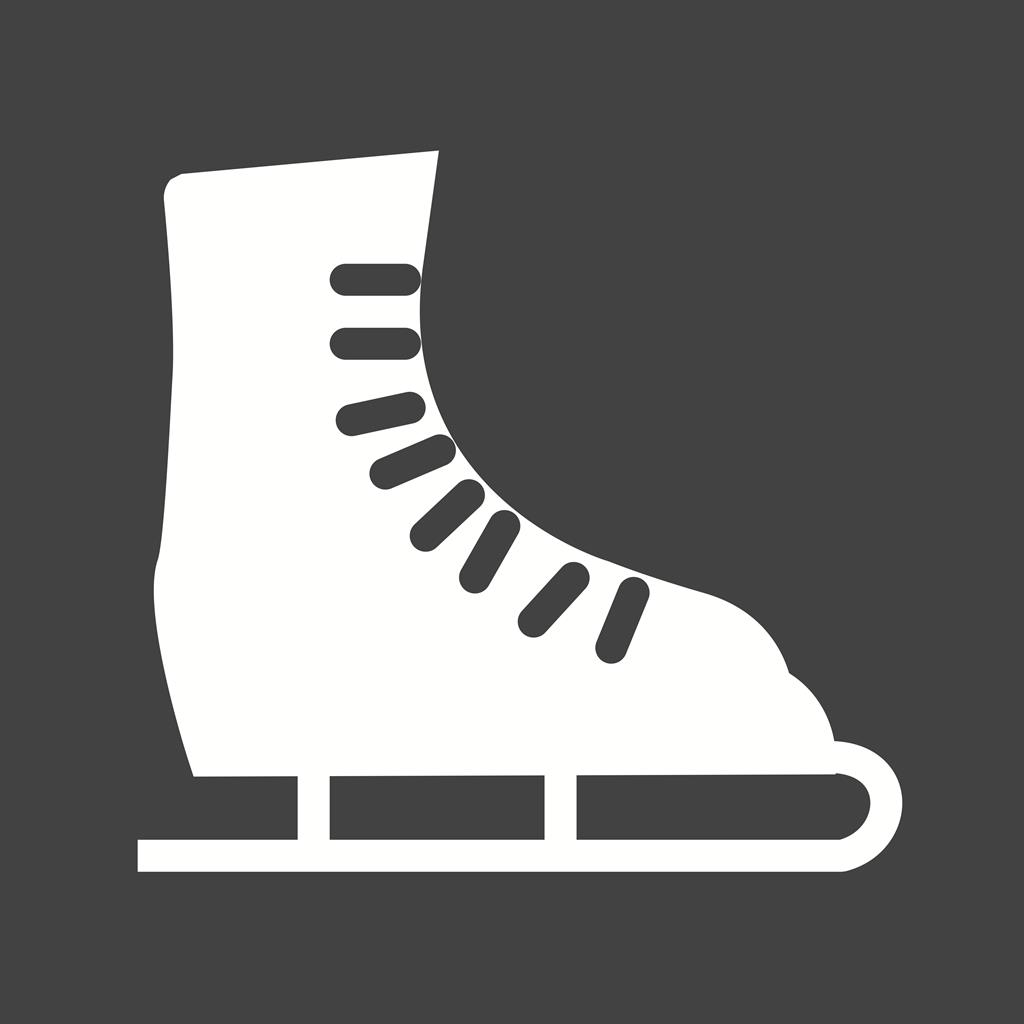 Ice Skating Shoe Glyph Inverted Icon