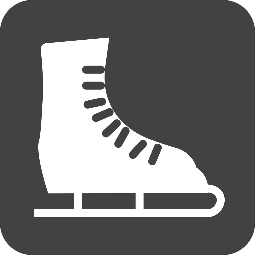 Ice Skating Shoe Flat Round Corner Icon