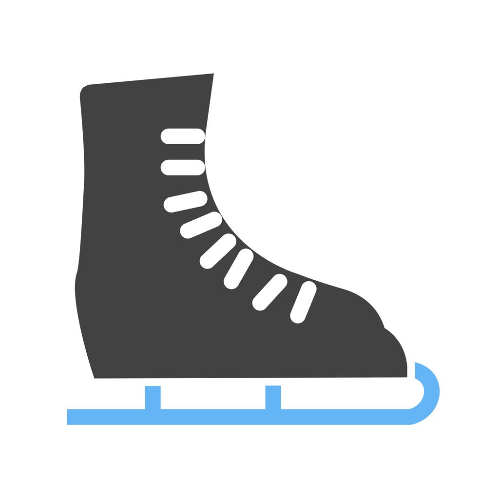 Ice Skating Shoe Blue Black Icon