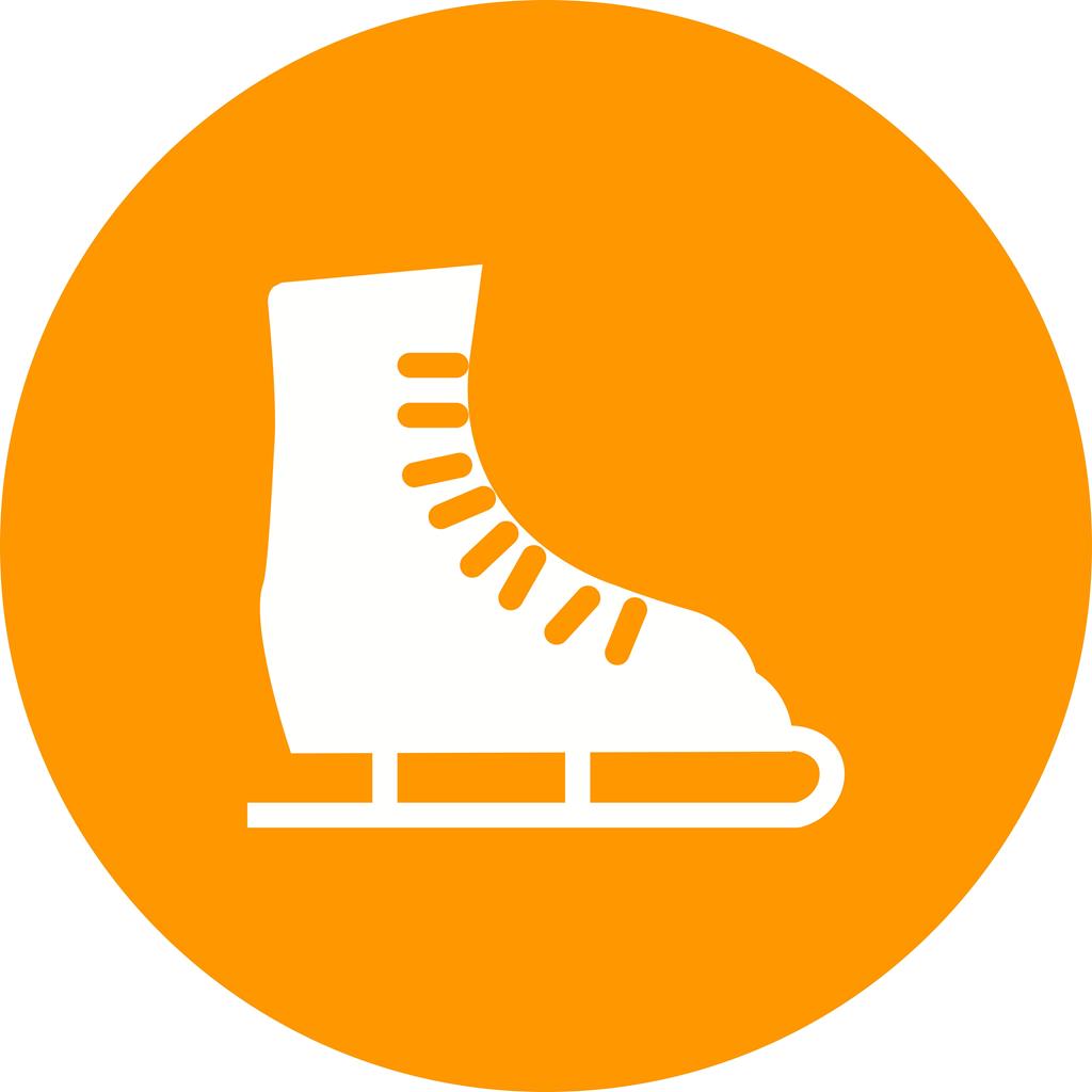 Ice Skating Shoe Flat Round Icon