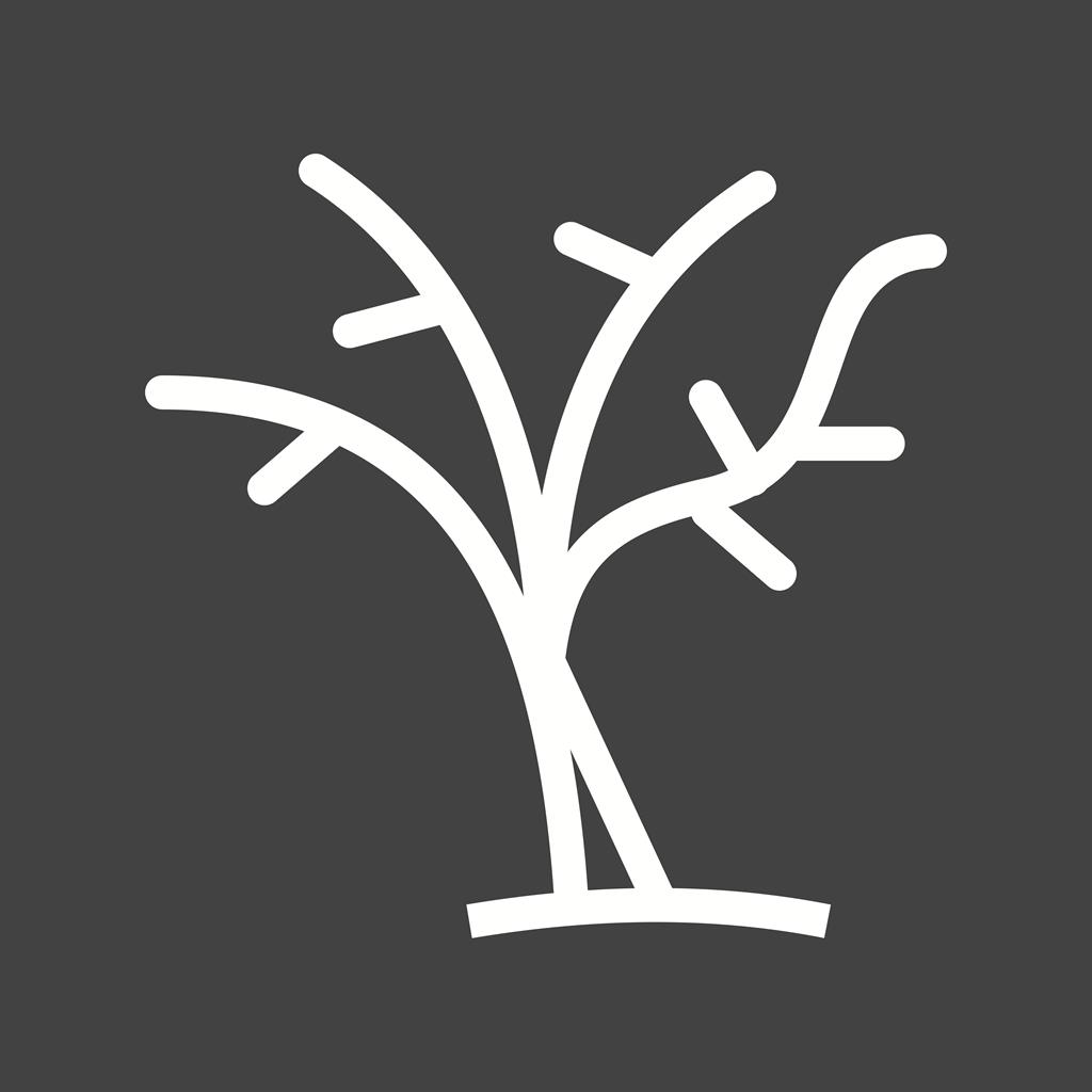 Tree with no leaves Line Inverted Icon