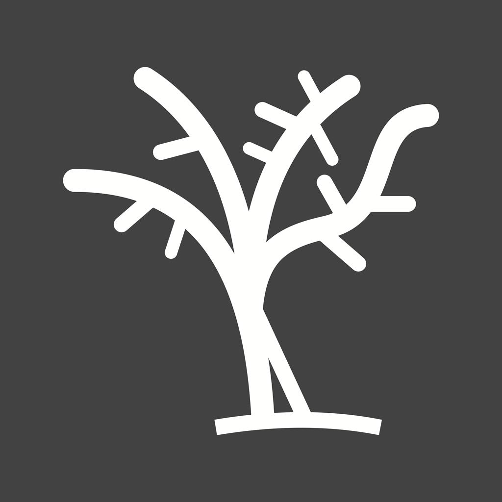 Tree with no leaves Glyph Inverted Icon