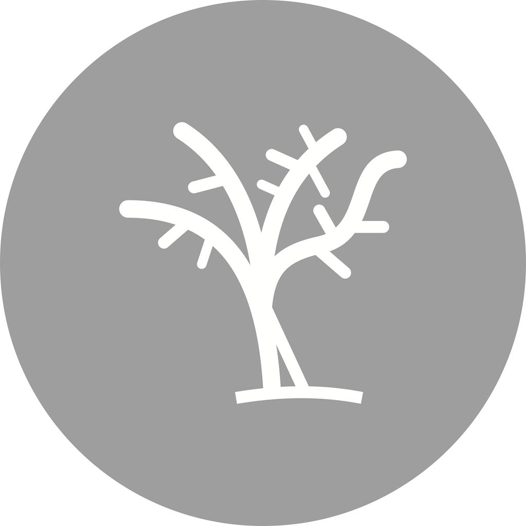 Tree with no leaves Flat Round Icon