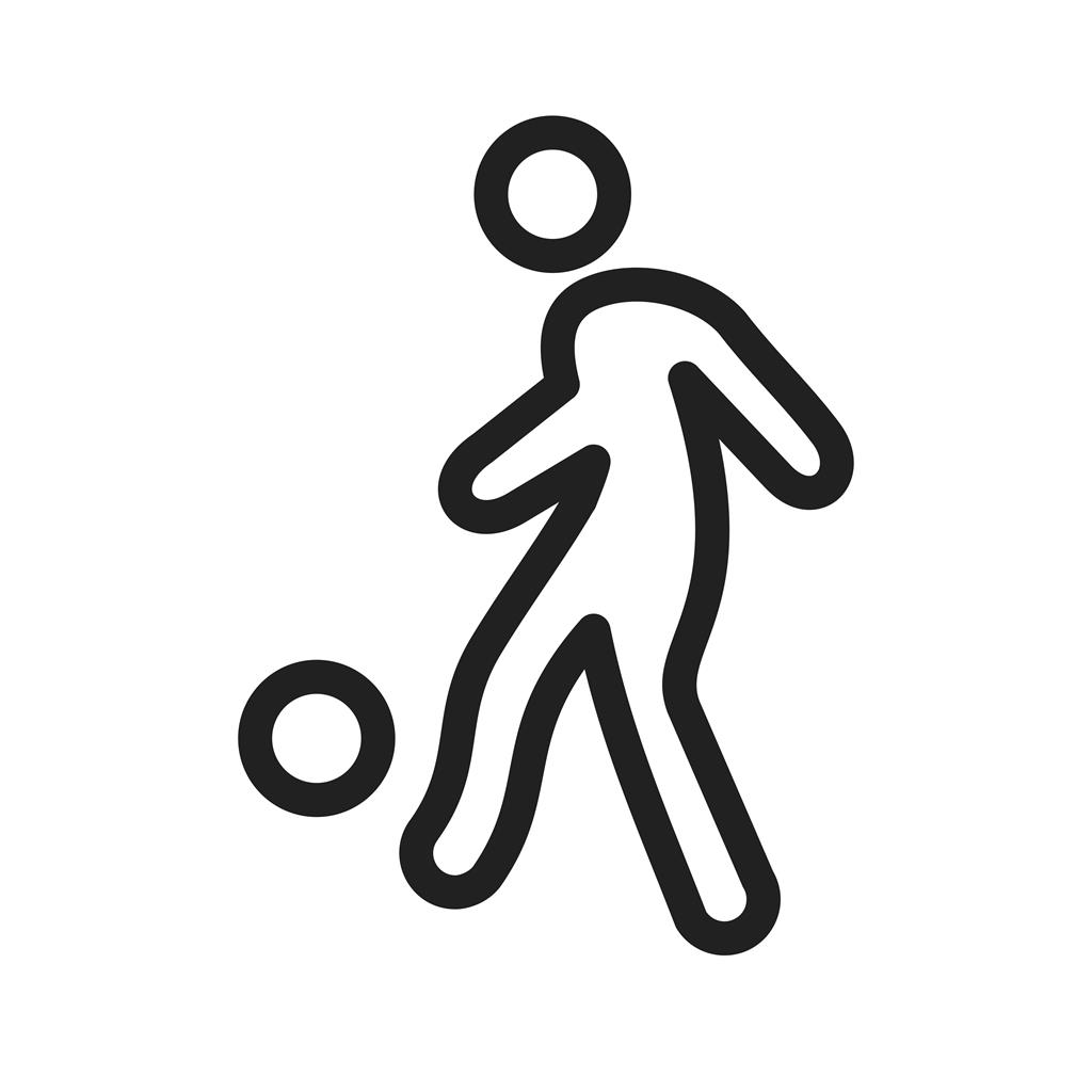 Football Player Line Icon - IconBunny