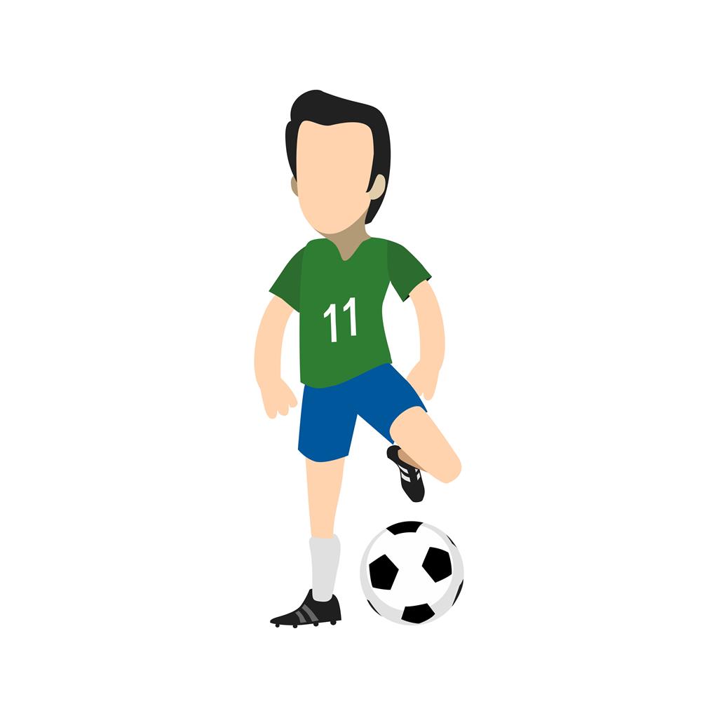Football Player Flat Multicolor Icon - IconBunny
