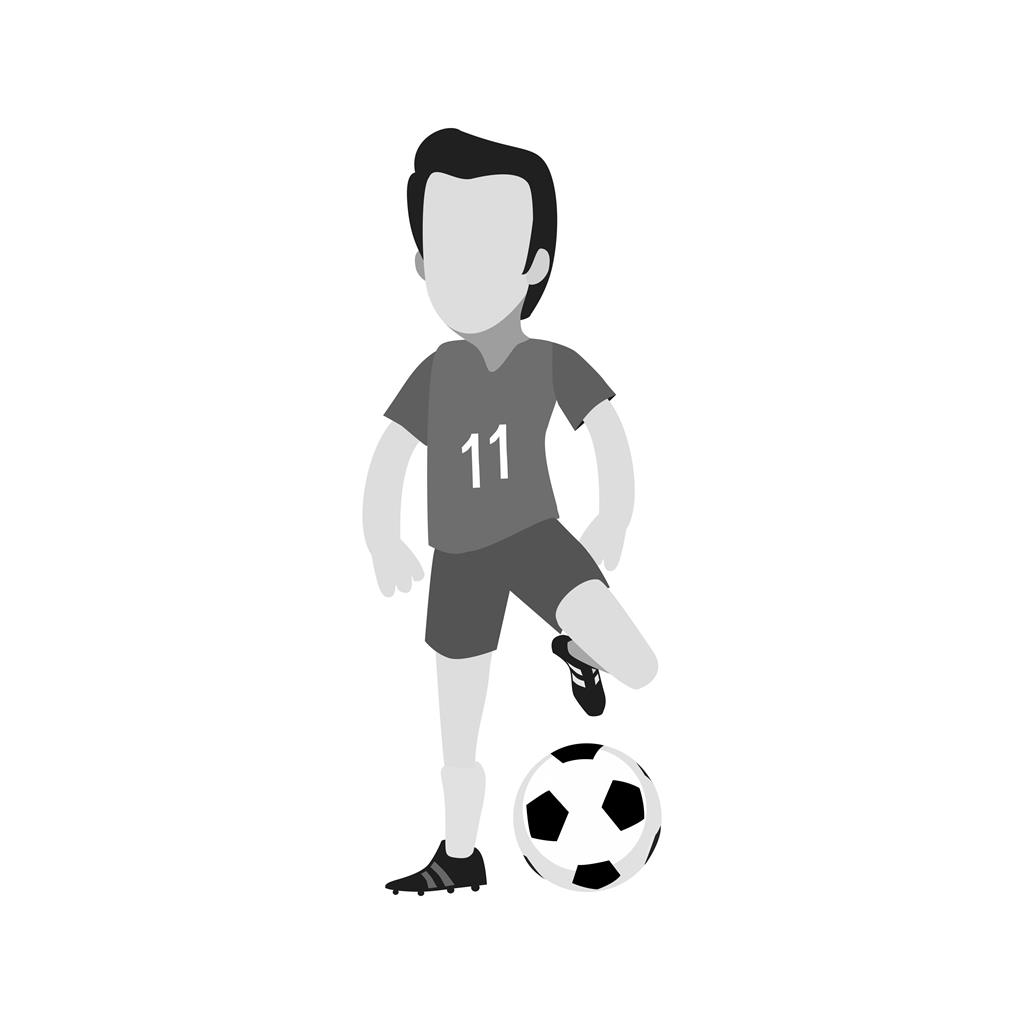 Football Player Greyscale Icon - IconBunny