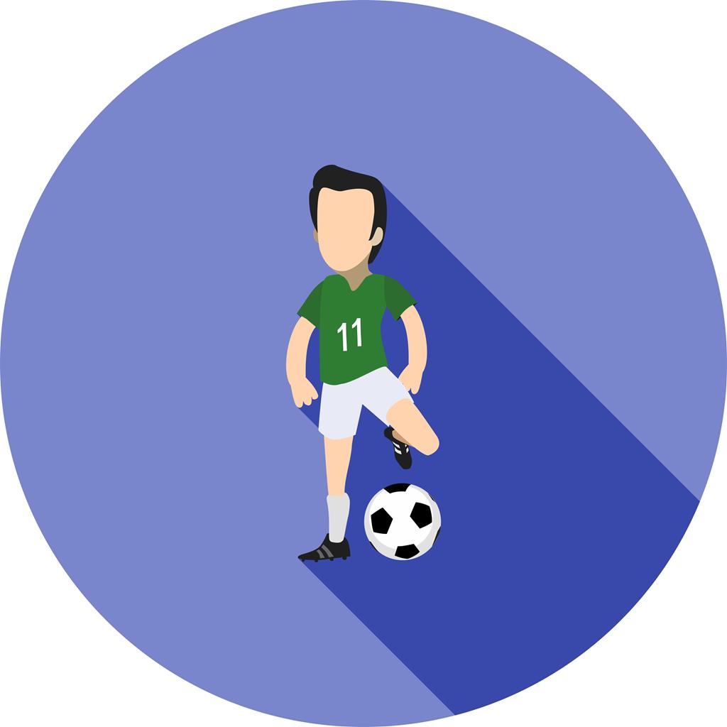 Football Player Flat Shadowed Icon - IconBunny