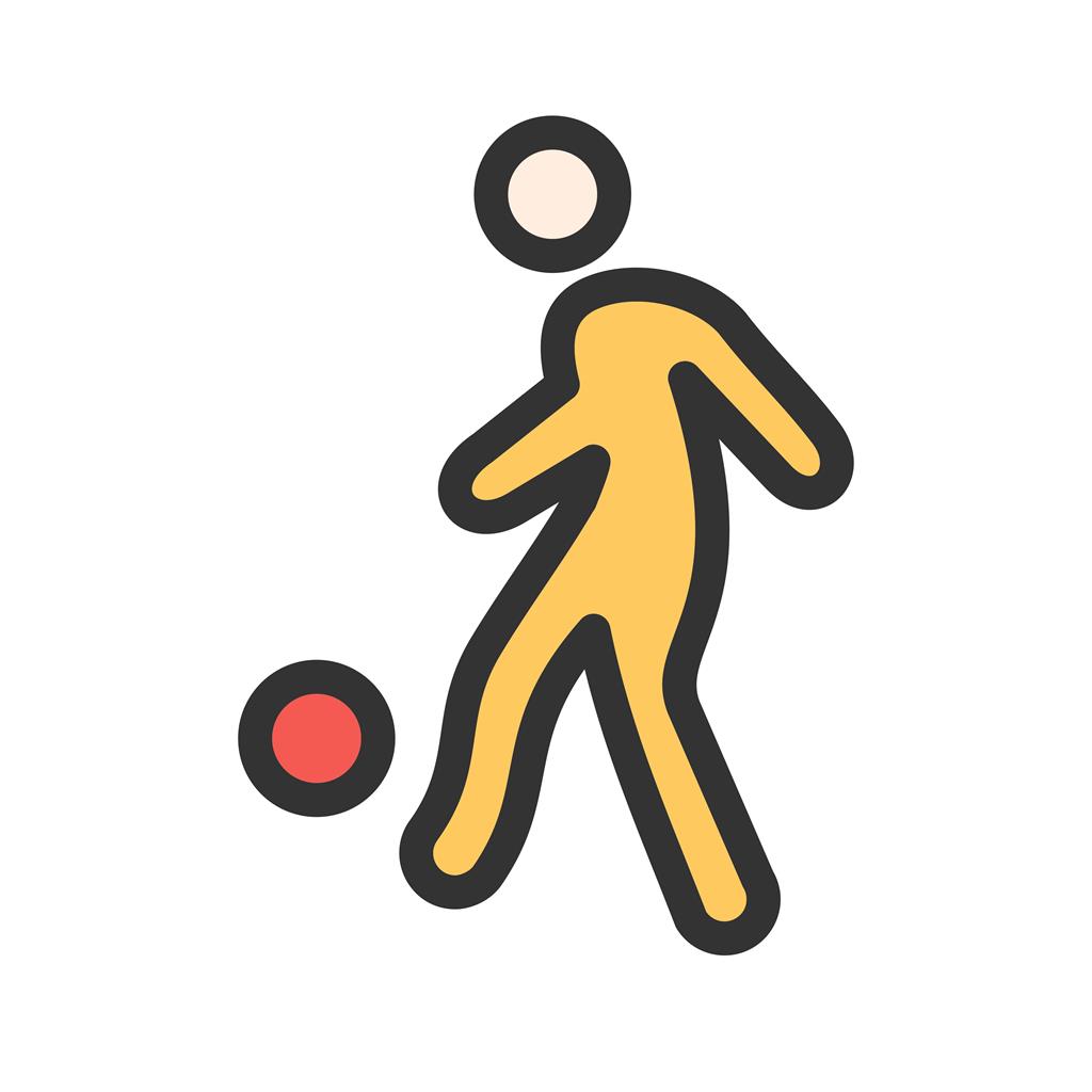 Football Player Line Filled Icon - IconBunny