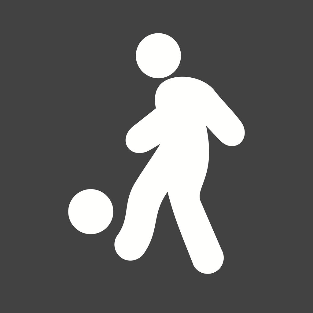 Football Player Glyph Inverted Icon - IconBunny