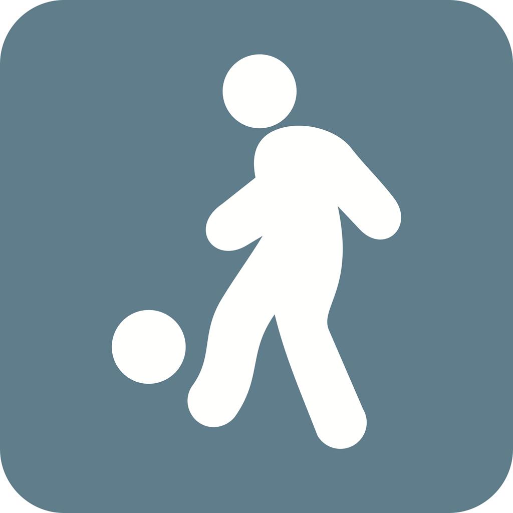 Football Player Flat Round Corner Icon - IconBunny