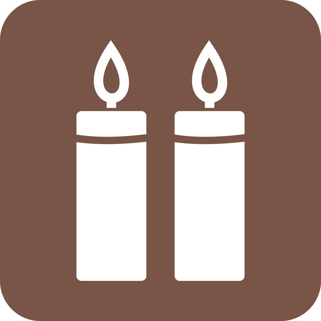 Two Candles Flat Round Corner Icon