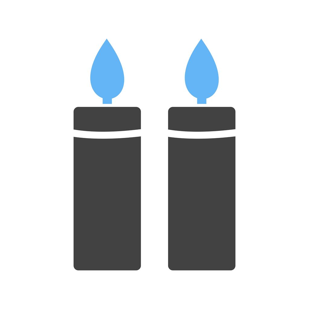 Two Candles Blue Black Icon