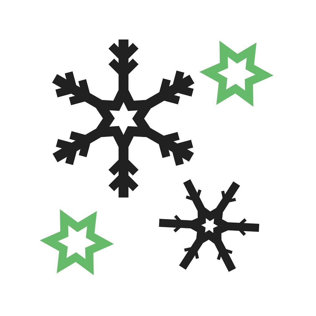 Snowflakes Line Green Black Icon