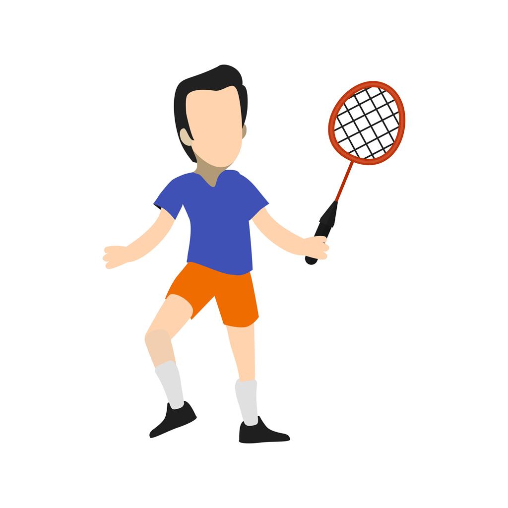 Tennis Player Flat Multicolor Icon - IconBunny