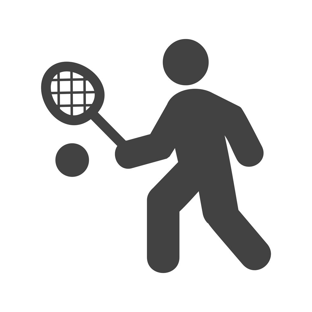 Tennis Player Glyph Icon - IconBunny