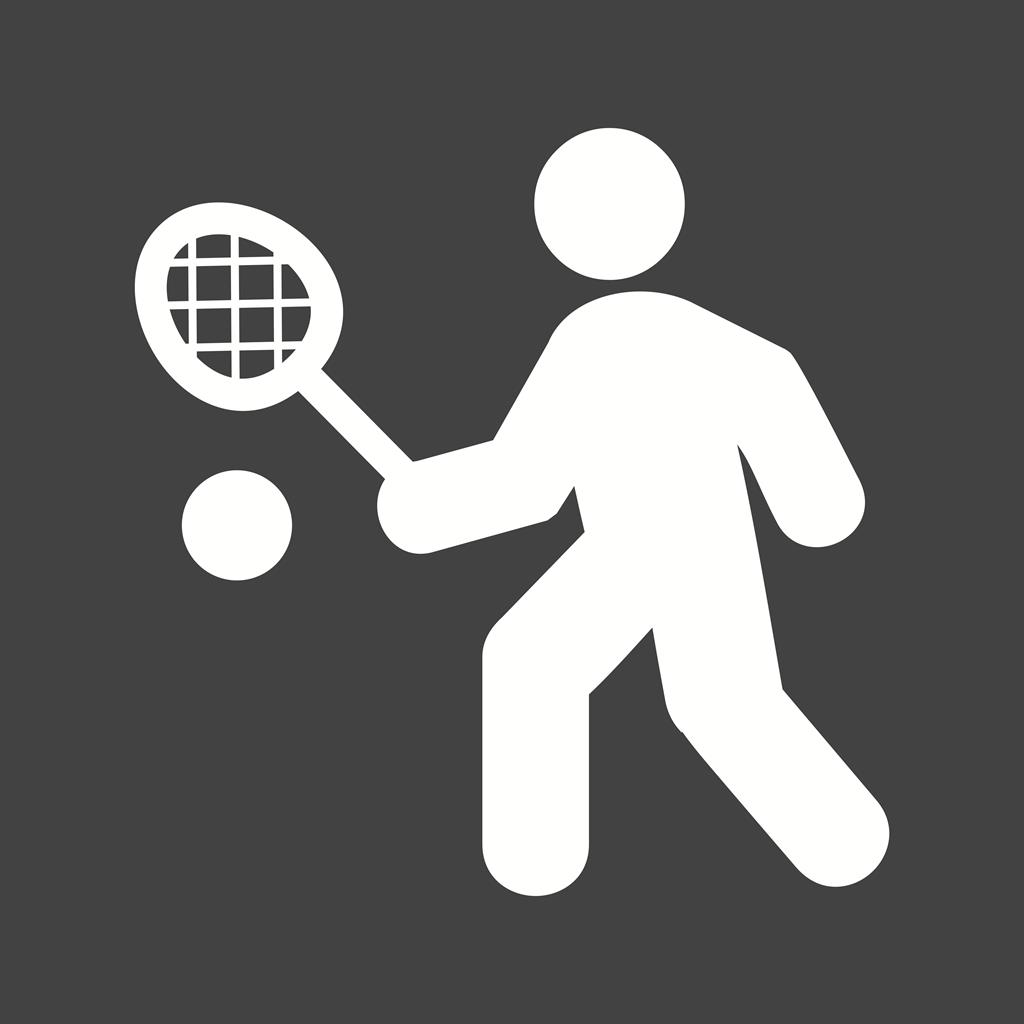 Tennis Player Glyph Inverted Icon - IconBunny