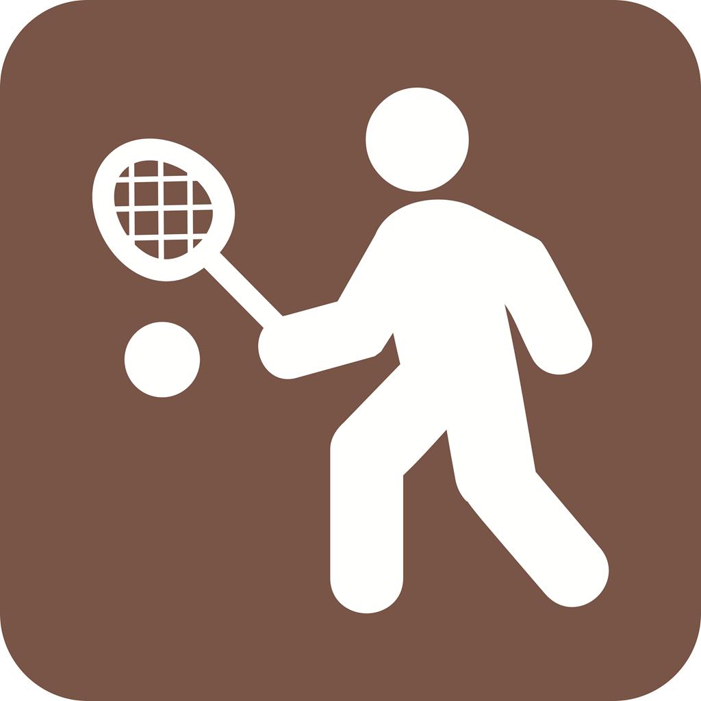 Tennis Player Flat Round Corner Icon - IconBunny