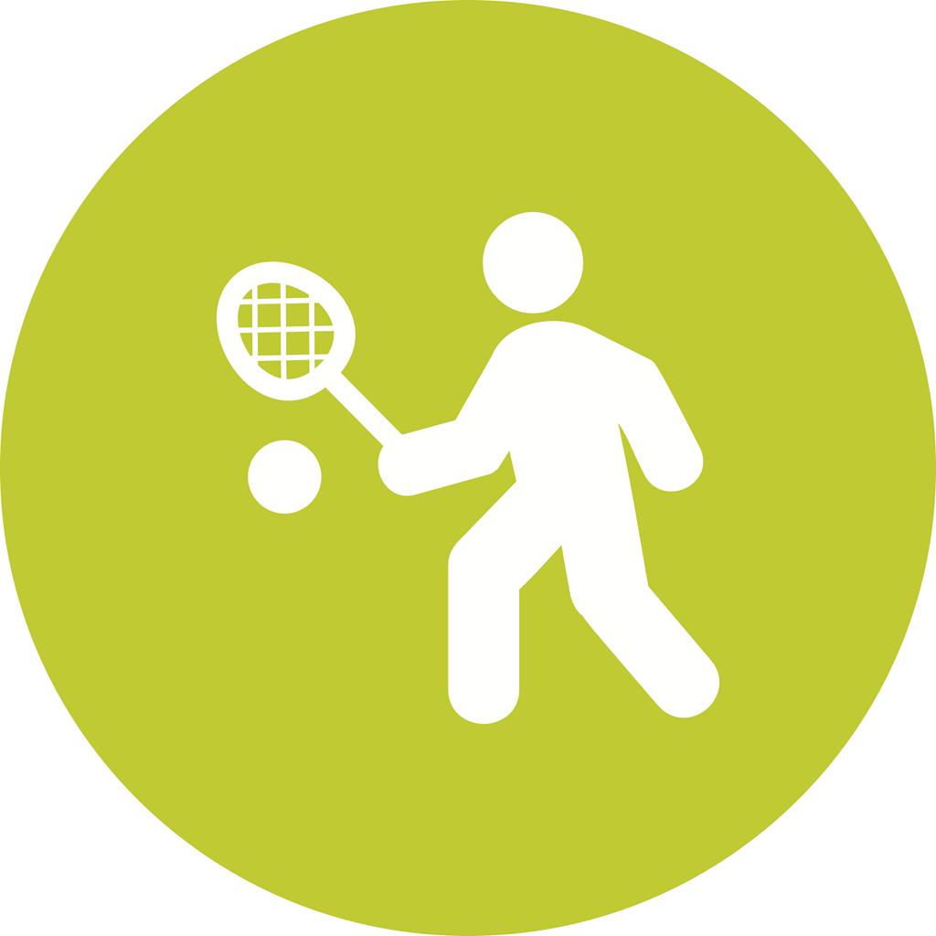 Tennis Player Flat Round Icon - IconBunny