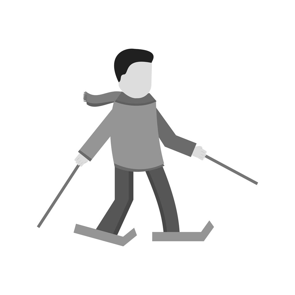 Skating Greyscale Icon
