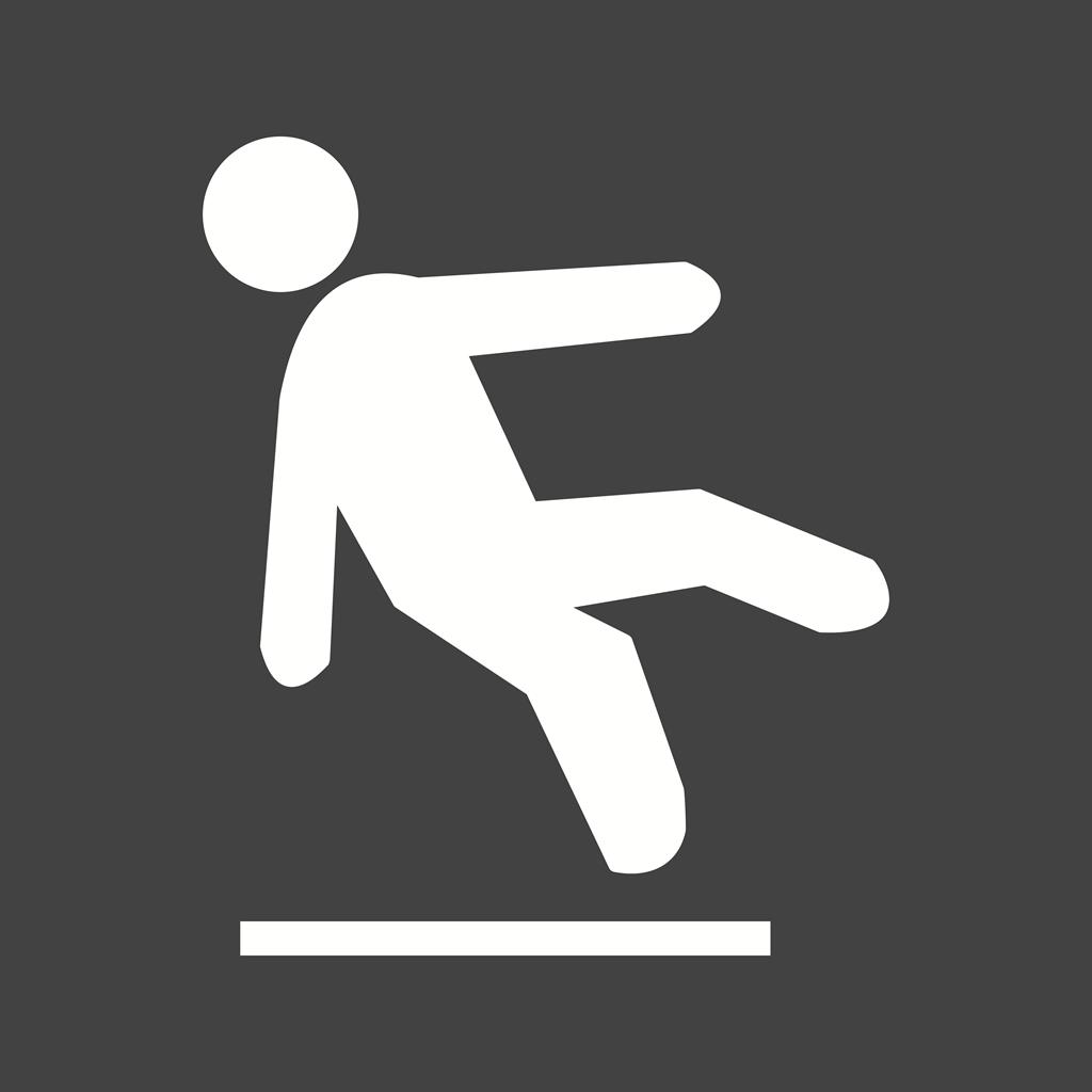 Falling off ice Glyph Inverted Icon