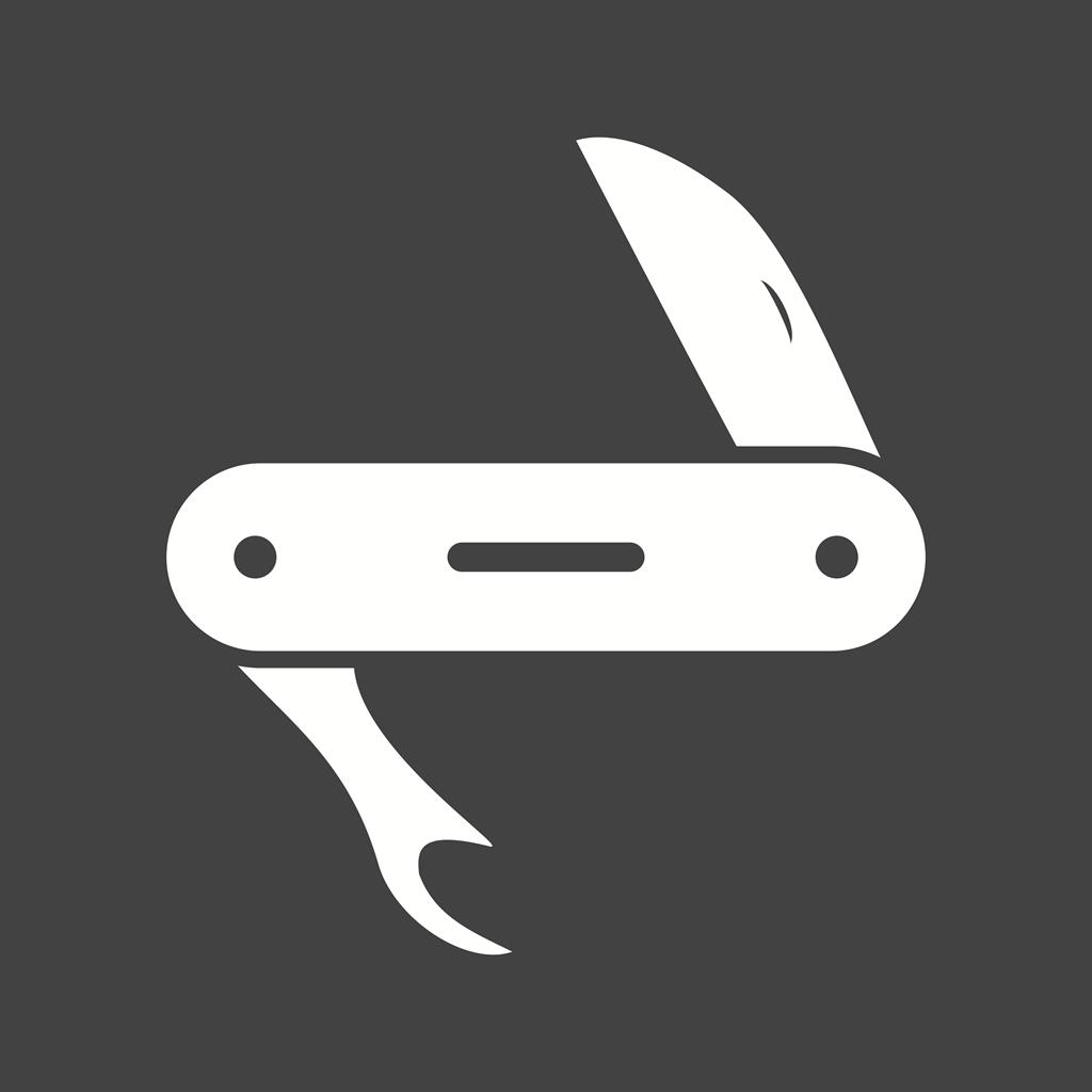 Army Knife Glyph Inverted Icon