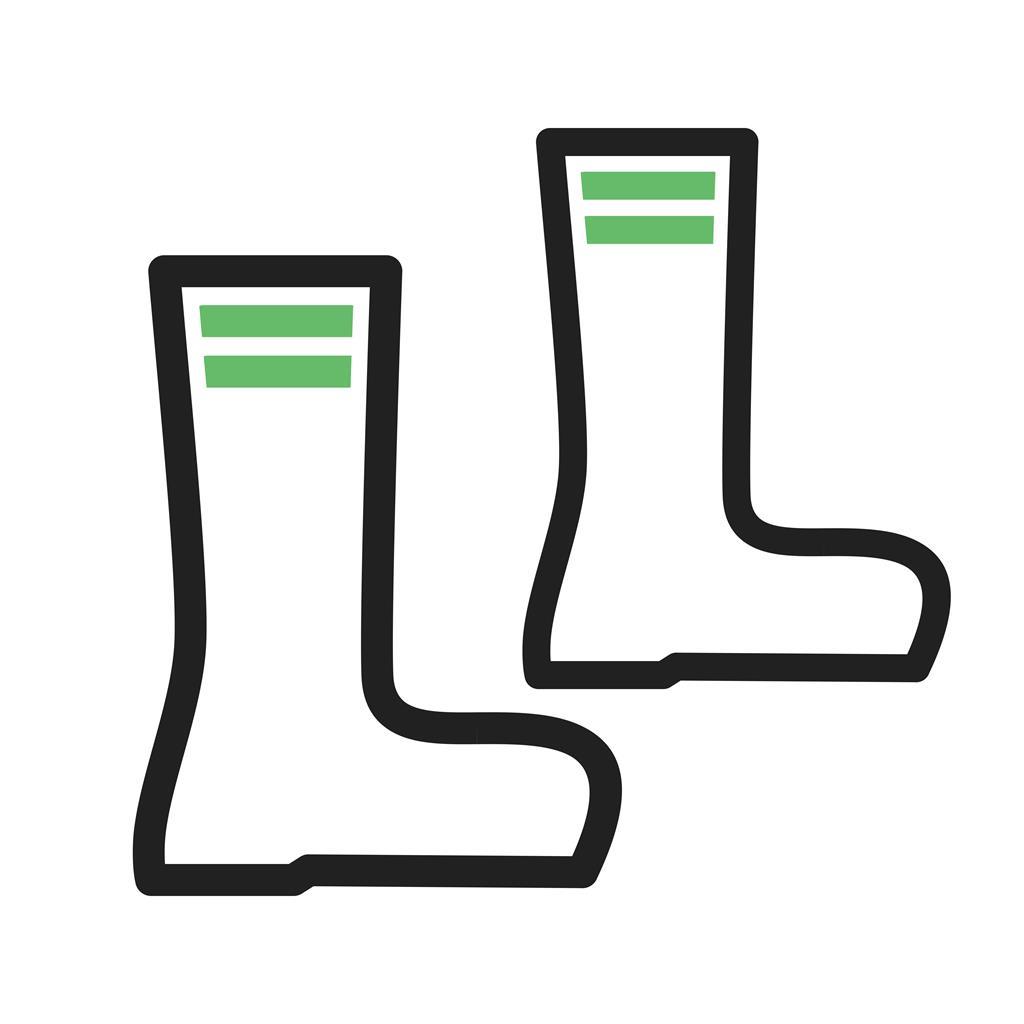 Boots Line Green Black Icon