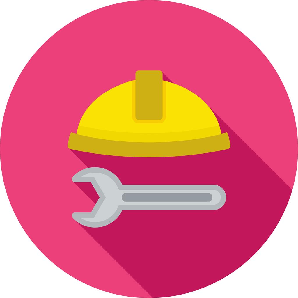 Construction Tools Flat Shadowed Icon