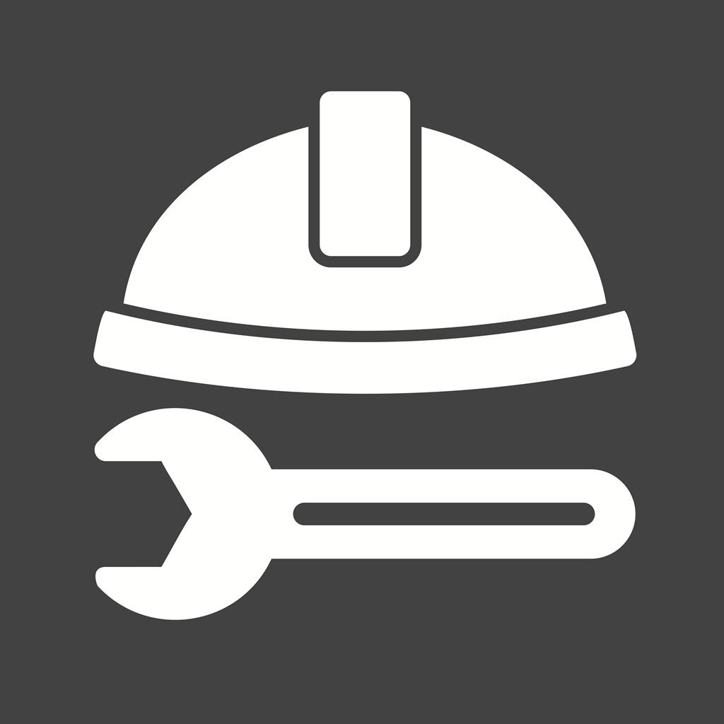 Construction Tools Glyph Inverted Icon