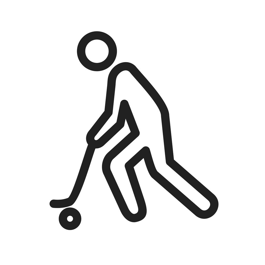 Hockey Player Line Icon - IconBunny